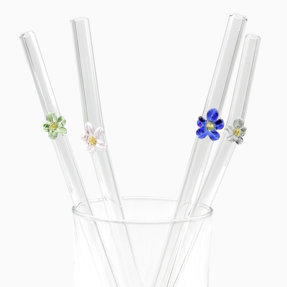 Glasstrohhalm KUBA 4er-Set bunt – Aturel