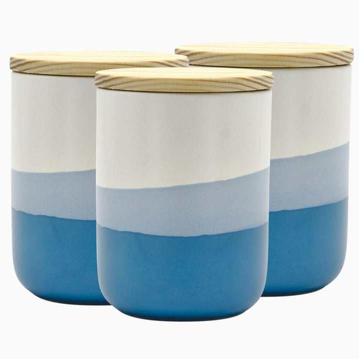 Keramikdose CANNES 3er-Sets mit Holzdeckel Keramikdose Aturel