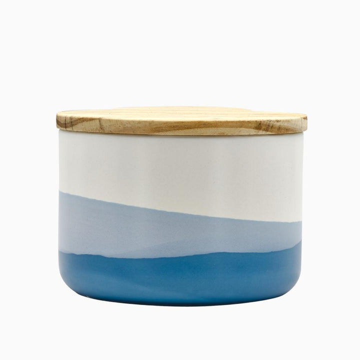 Keramikdose CANNES mit Holzdeckel Keramikdose Aturel