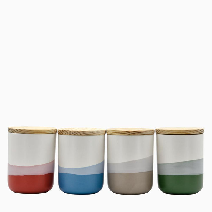 Keramikdose CANNES mit Holzdeckel Keramikdose Aturel