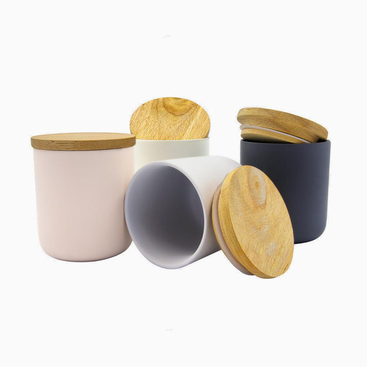 Keramikdose PARIS mit Holzdeckel Keramikdose Aturel