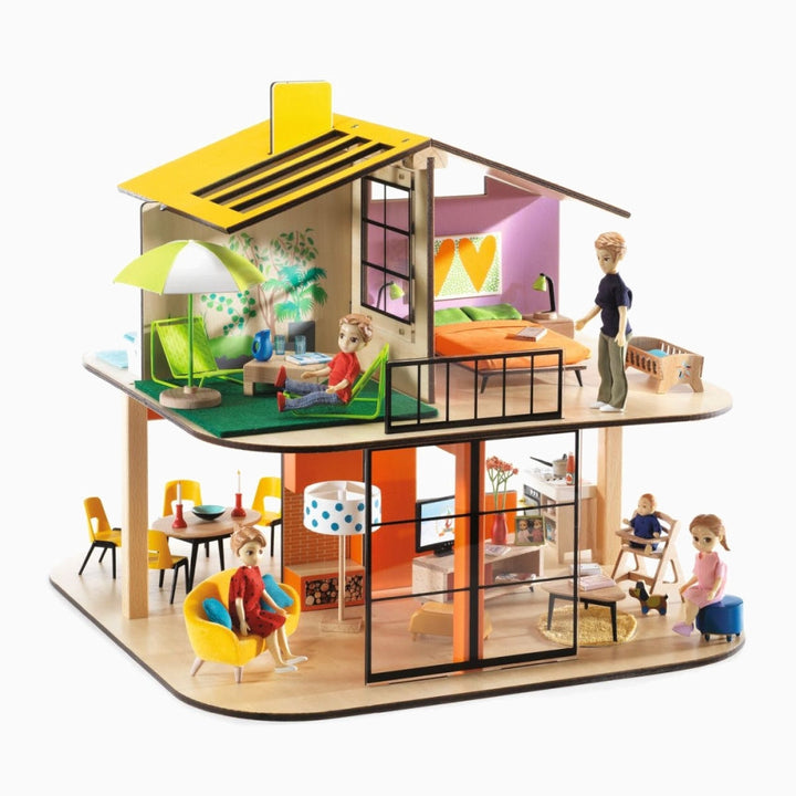 Puppenhaus COLOR aus Holz für Kinder von Djeco Spielzeug Djeco Djeco